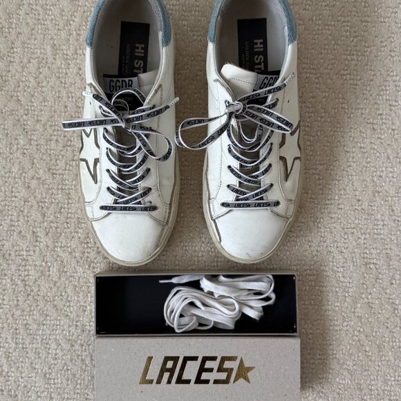 Golden Goose_  Hi Star Sneakers with Additional Lace Accessory - Picture 7 of 11